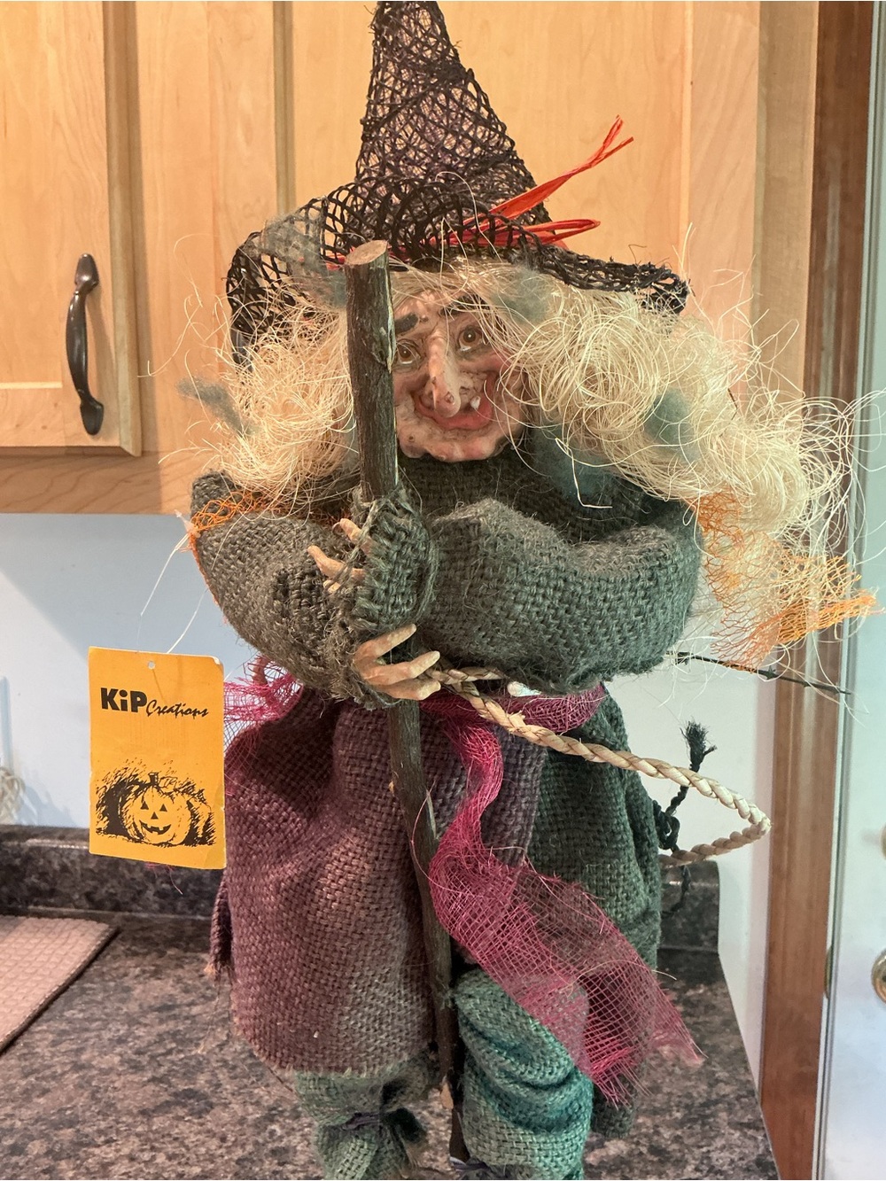 Vintage Handmade in the Philippines Burlap Witch